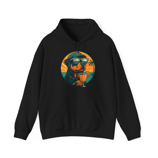 Beach Rottie Vibes – Front Print Hoodie by Tanky & Co.
