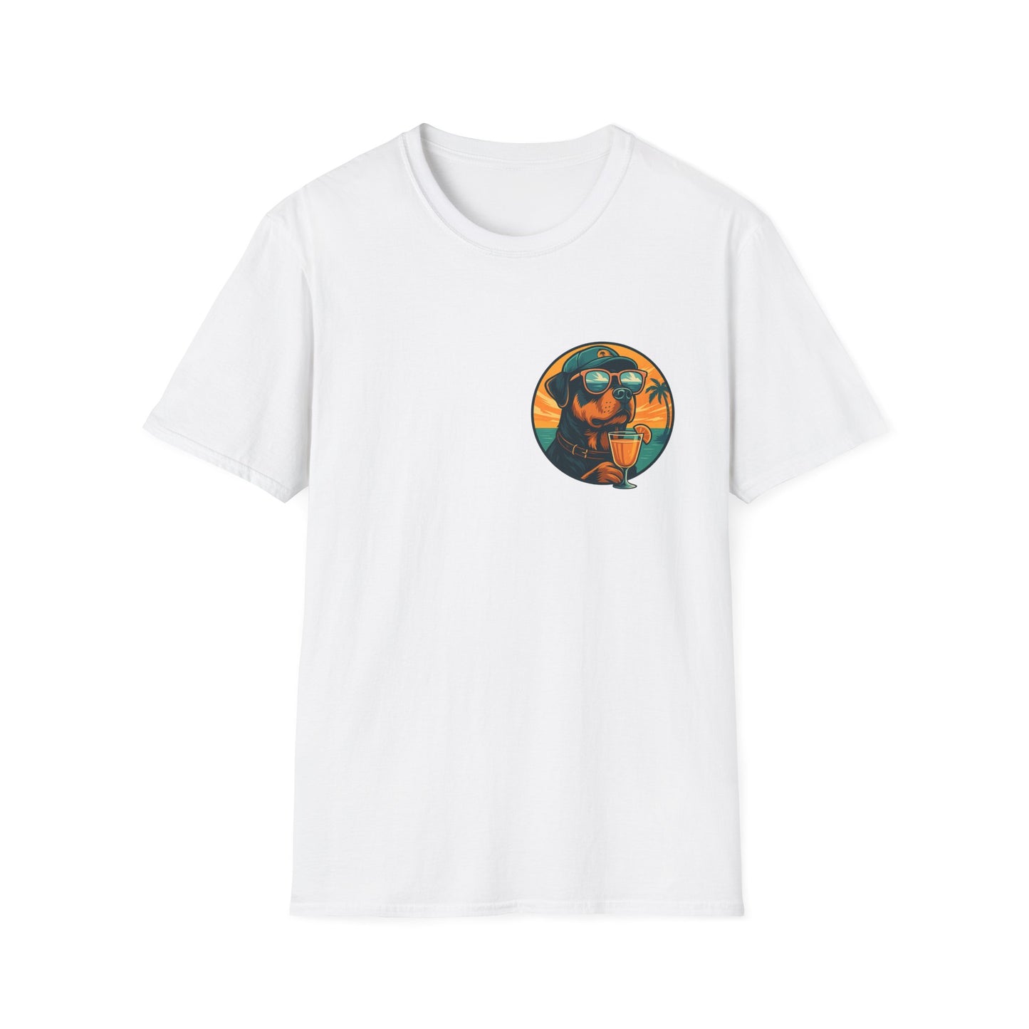 Beach Mode Rottie – Pocket Vibes Tee by Tanky & Co.