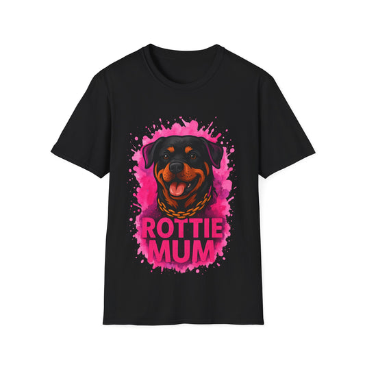 Rottie Mum – Watercolour Splash Tee by Tanky & Co.