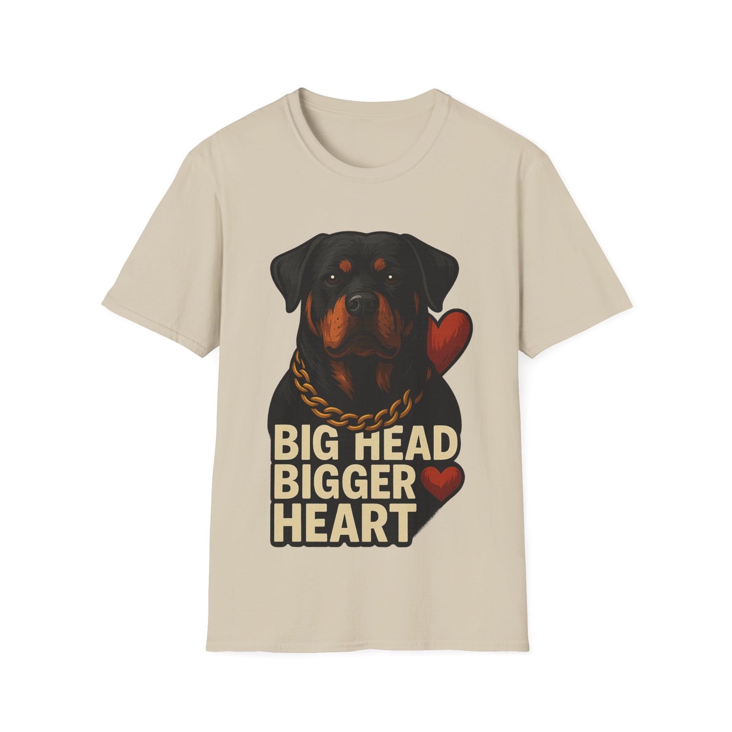 Big Head, Bigger Heart – Rottweiler Love Tee by Tanky & Co.