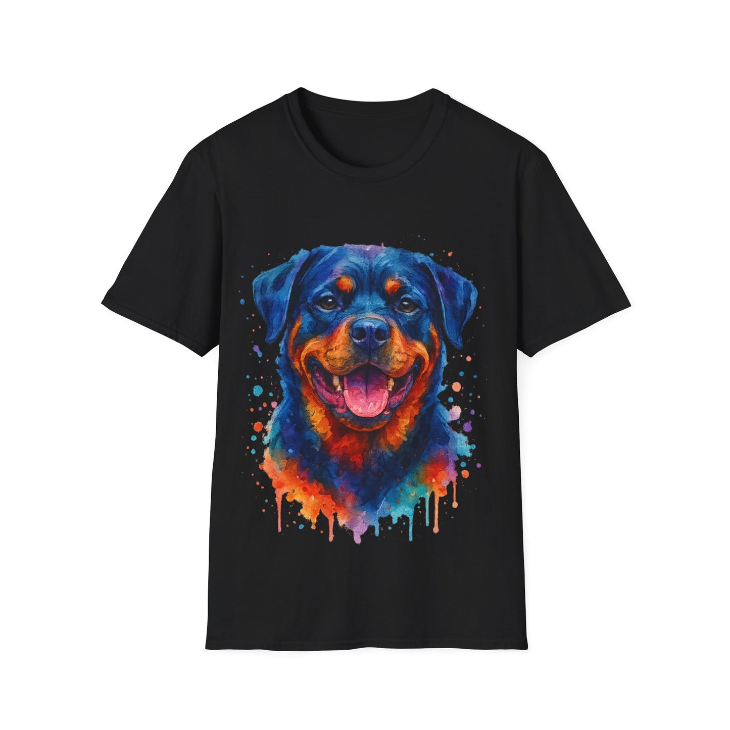 Rottie Splash – Vibrant Watercolour Tee by Tanky & Co.
