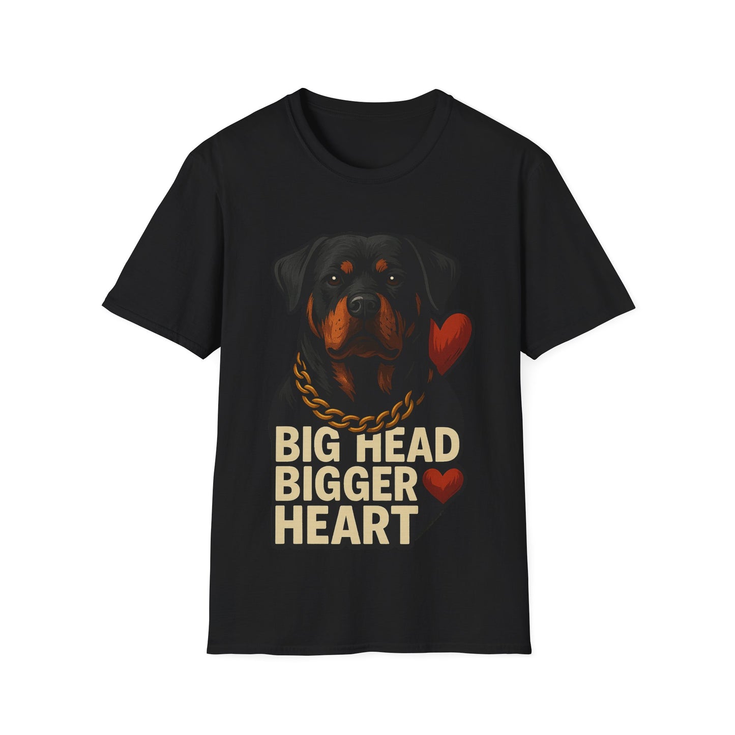 Big Head, Bigger Heart – Rottweiler Love Tee by Tanky & Co.