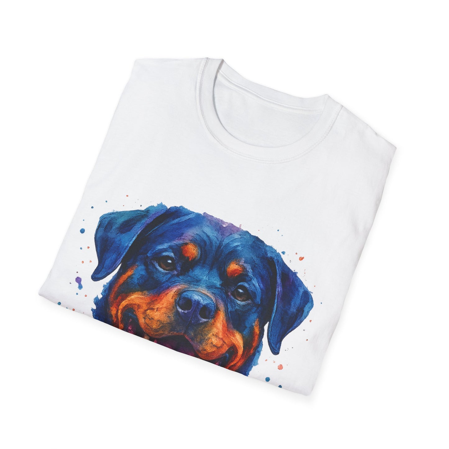 Rottie Splash – Vibrant Watercolour Tee by Tanky & Co.