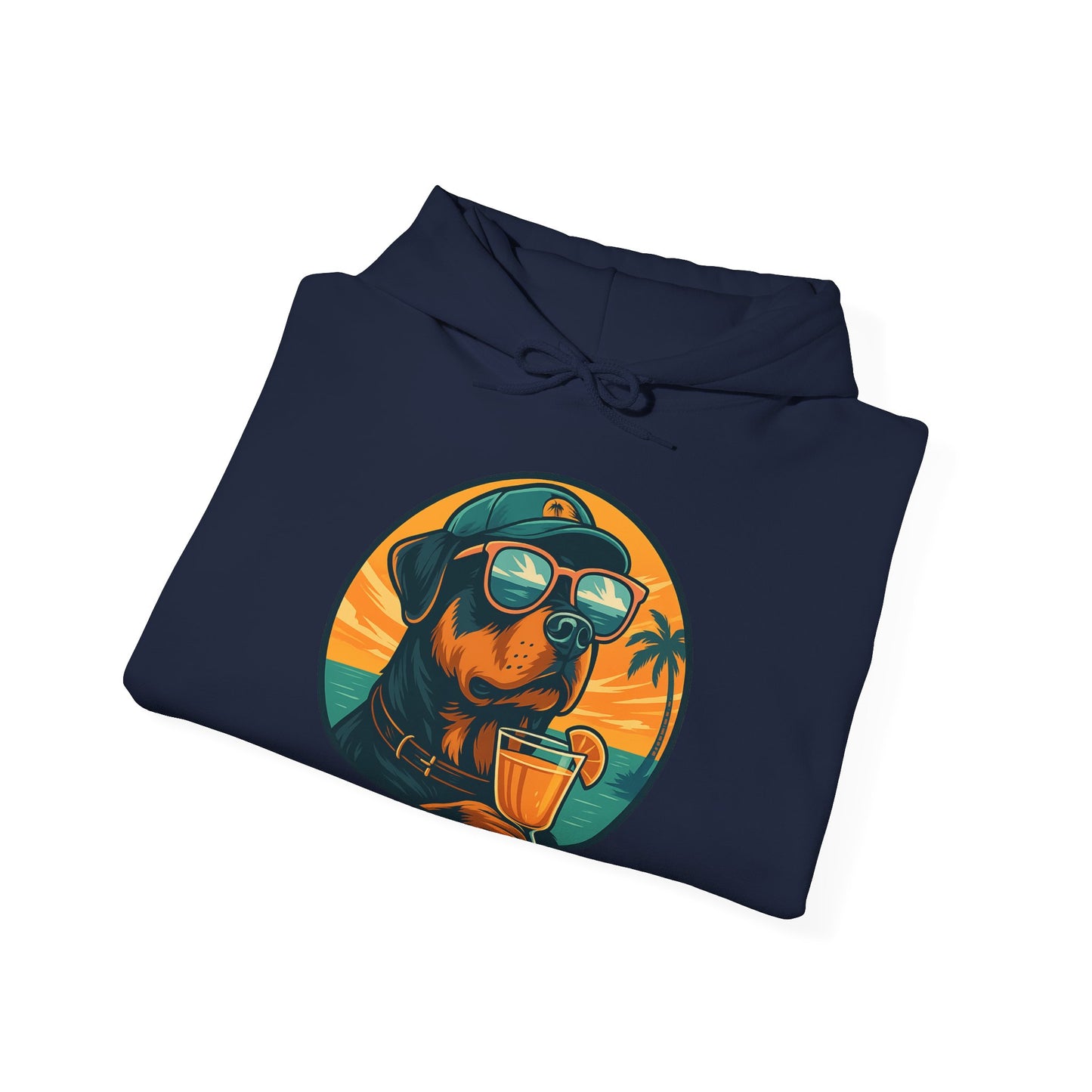 Beach Rottie Vibes – Front Print Hoodie by Tanky & Co.