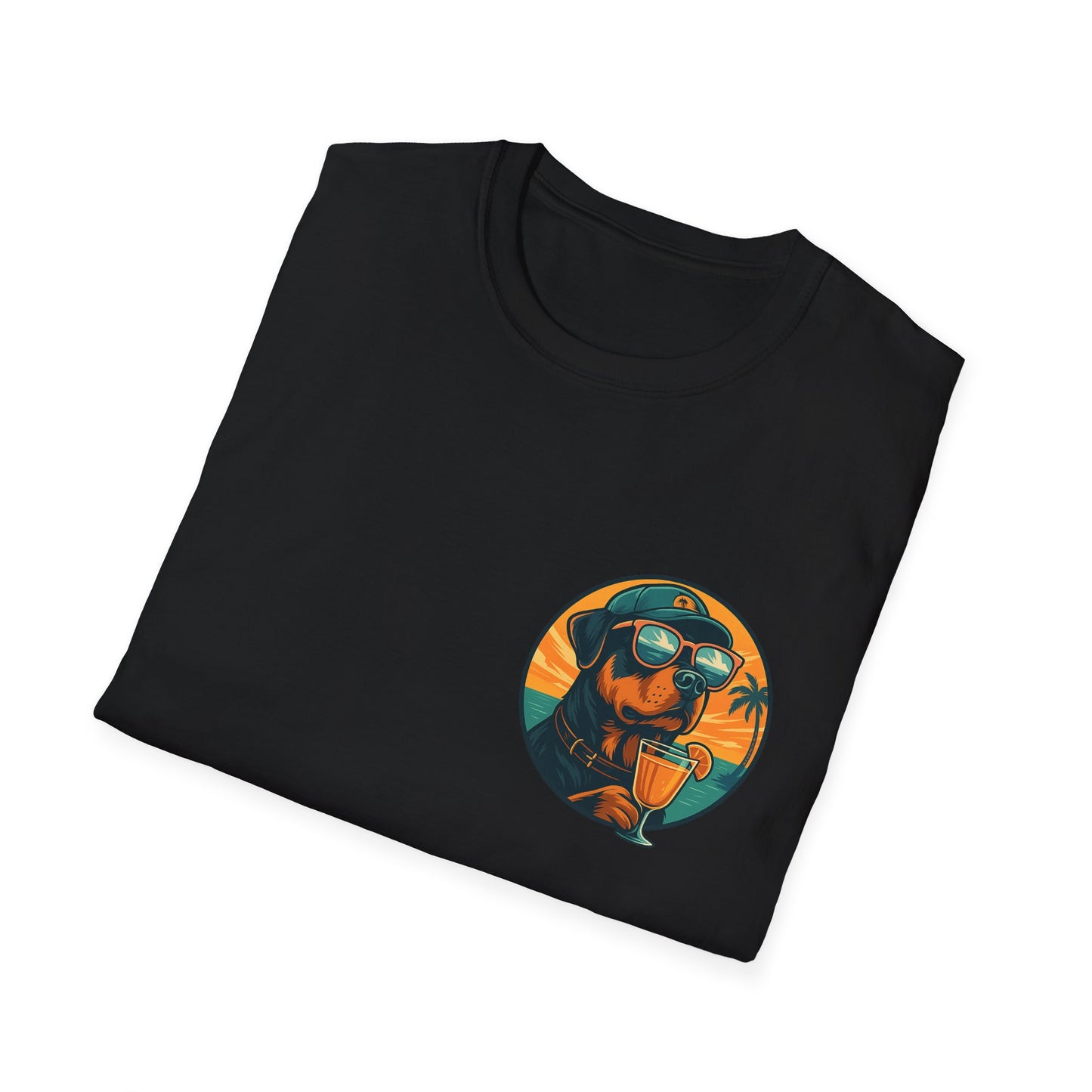 Beach Mode Rottie – Pocket Vibes Tee by Tanky & Co.