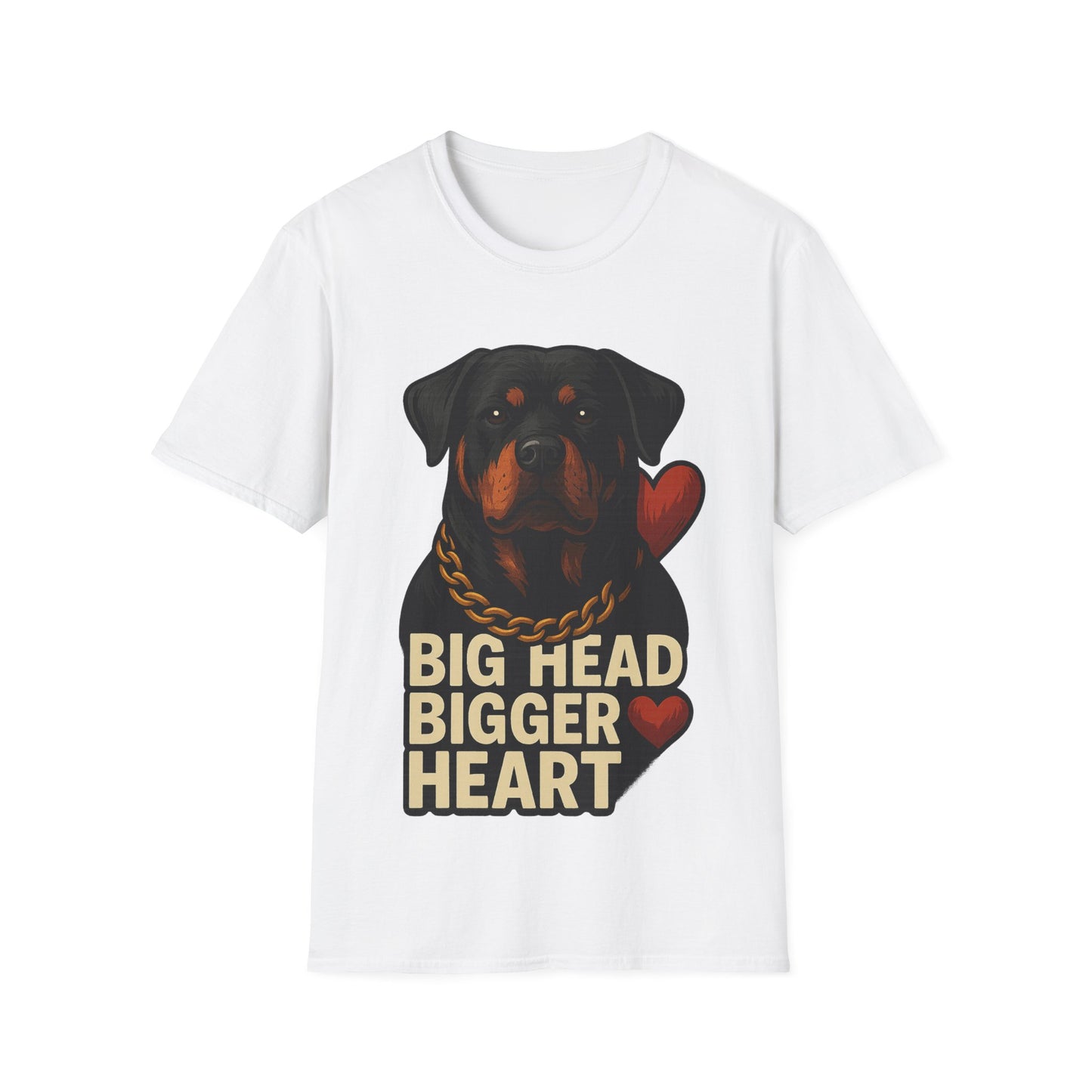 Big Head, Bigger Heart – Rottweiler Love Tee by Tanky & Co.