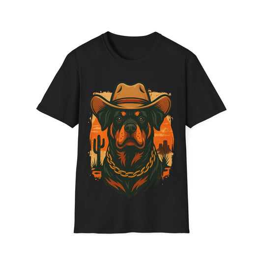 Rottie Wrangler – Desert Drip Tee by Tanky & Co.
