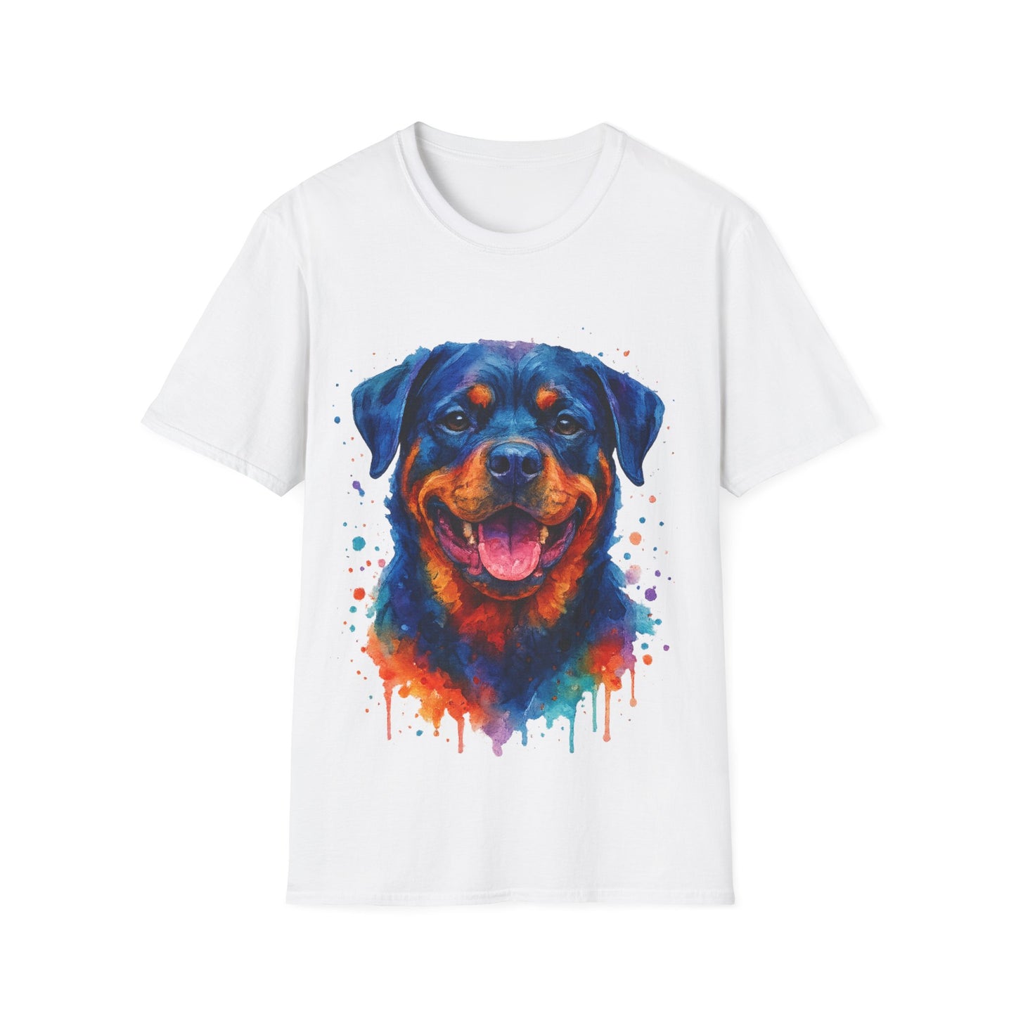 Rottie Splash – Vibrant Watercolour Tee by Tanky & Co.